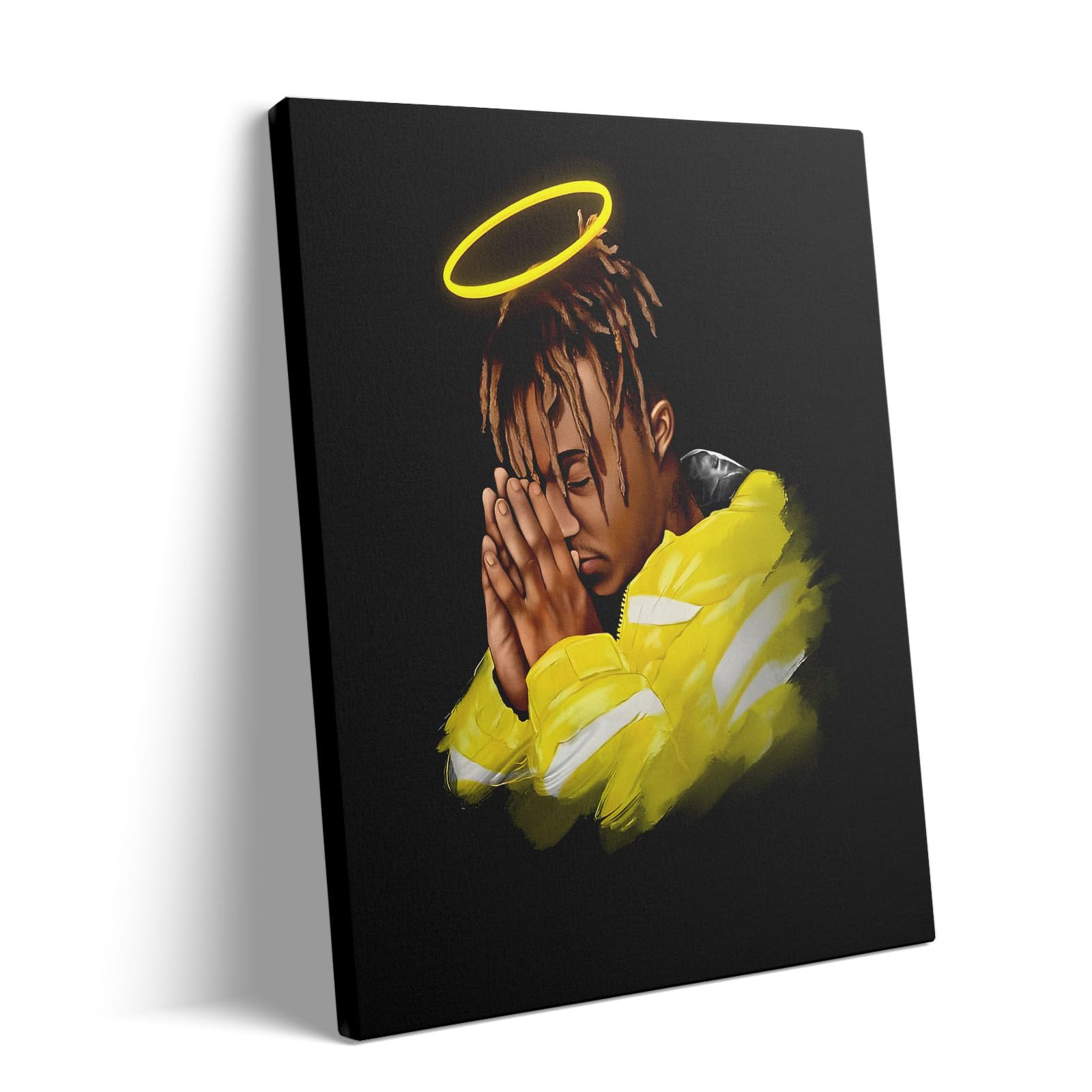 VYPEROCK Juice WRLD Collage Canvas Wall Art Bold Rapper Poster, Graffiti Urban Poster Print Artwork, Music Galaxy Aesthetic Wall Decor for Living Room Bedroom Game Room Bar Studio, Framed 8x10inch