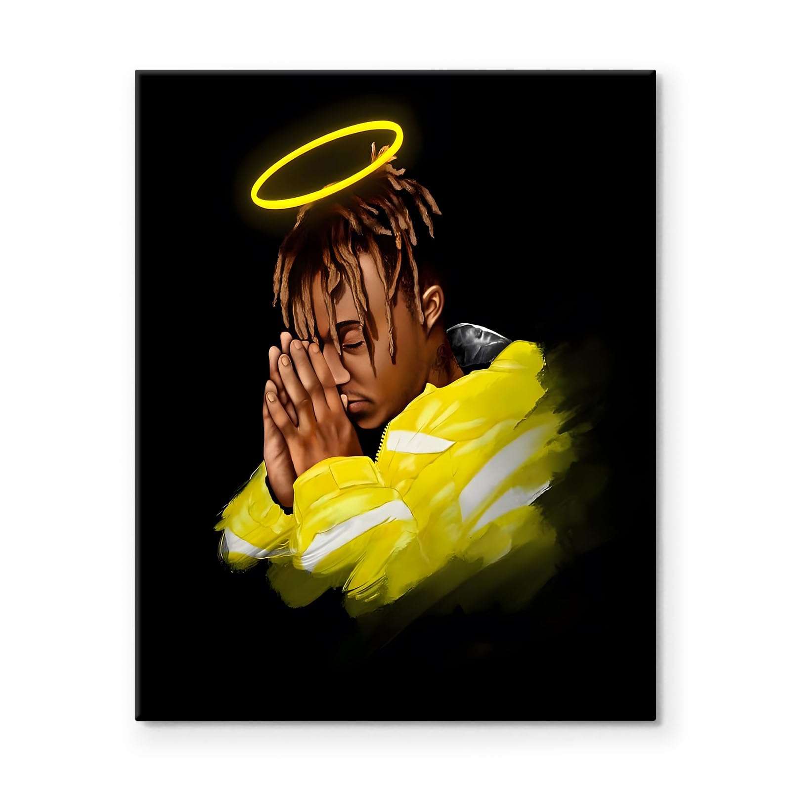 Juice Wrld Canvas Wall Art, Music Album Cover Poster Print, Rapper Singer Poster Framed Art, Aesthetic Canvas Wall Art for Bedroom or Living Room Wall Decor Gift 8x10inch