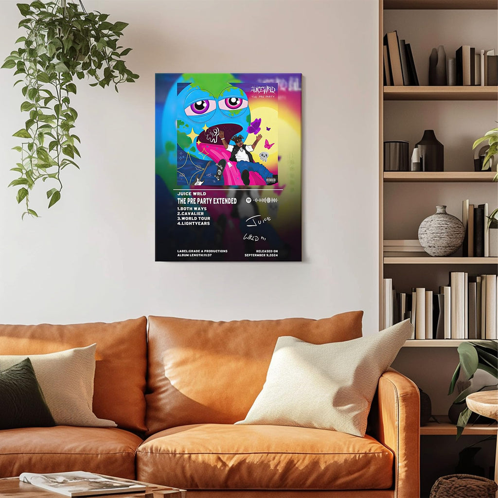 Juice Wrld Canvas Wall Art, Music Album Cover Poster Print, Rapper Singer Poster Framed Art, Aesthetic Canvas Wall Art for Bedroom or Living Room Wall Decor Gift 8x10inch