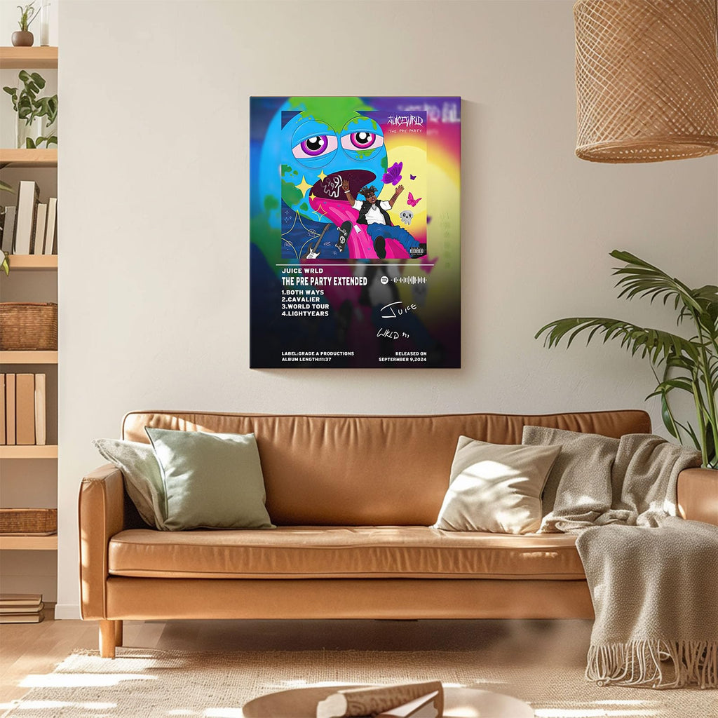Juice Wrld Canvas Wall Art, Music Album Cover Poster Print, Rapper Singer Poster Framed Art, Aesthetic Canvas Wall Art for Bedroom or Living Room Wall Decor Gift 8x10inch