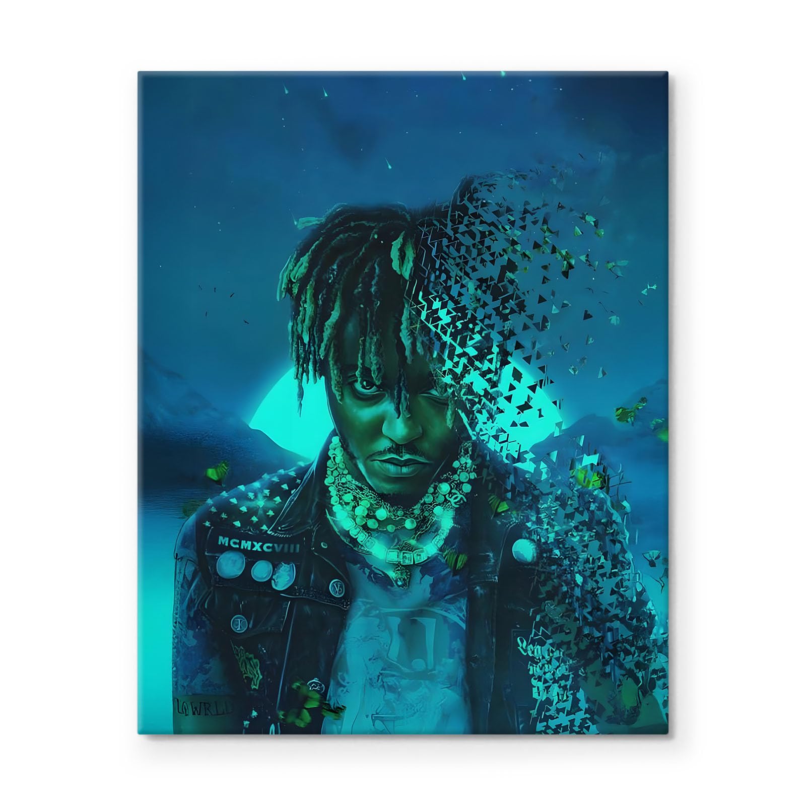 Juice Wrld Canvas Wall Art, Music Album Cover Poster Print, Rapper Singer Poster Framed Art, Aesthetic Canvas Wall Art for Bedroom or Living Room Wall Decor Gift 8x10inch
