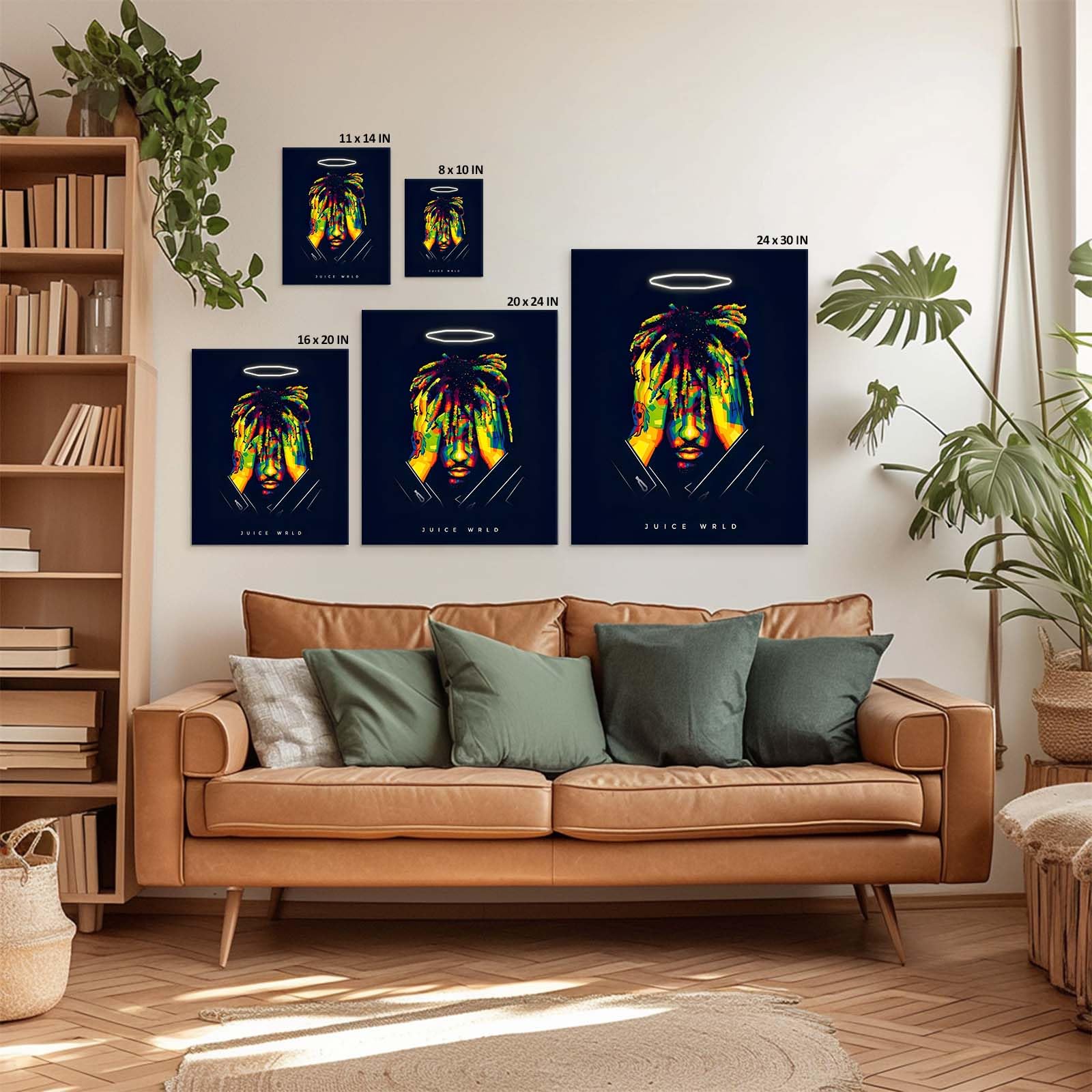 Juice Wrld Canvas Wall Art, Music Album Cover Poster Print, Rapper Singer Poster Framed Art, Aesthetic Canvas Wall Art for Bedroom or Living Room Wall Decor Gift 8x10inch