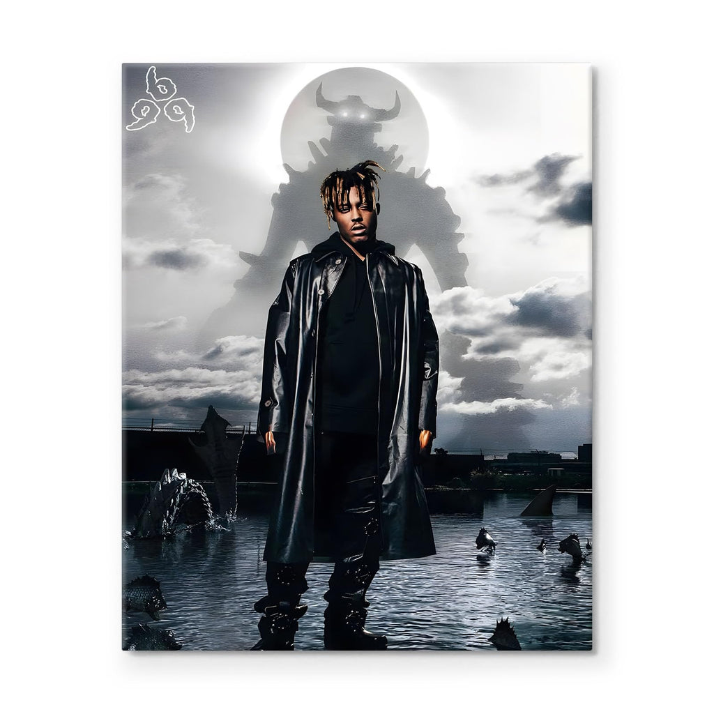 VYPEROCK Juice WRLD Collage Canvas Wall Art Bold Rapper Poster, Graffiti Urban Poster Print Artwork, Music Galaxy Aesthetic Wall Decor for Living Room Bedroom Game Room Bar Studio, Framed 8x10inch
