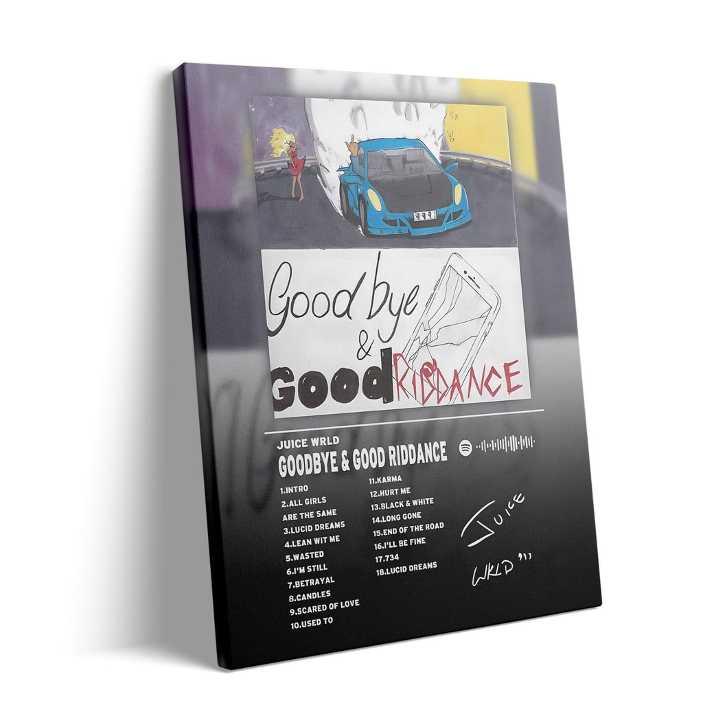VYPEROCK Juice WRLD Collage Canvas Wall Art Bold Rapper Poster, Graffiti Urban Poster Print Artwork, Music Galaxy Aesthetic Wall Decor for Living Room Bedroom Game Room Bar Studio, Framed 8x10inch