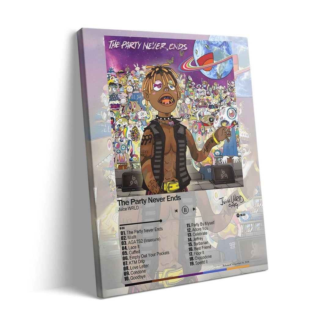 VYPEROCK Juice WRLD Collage Canvas Wall Art Bold Rapper Poster, Graffiti Urban Poster Print Artwork, Music Galaxy Aesthetic Wall Decor for Living Room Bedroom Game Room Bar Studio, Framed 8x10inch