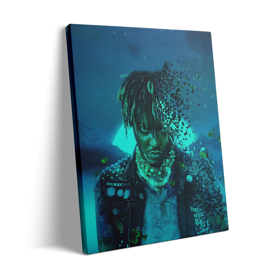 VYPEROCK Juice WRLD Collage Canvas Wall Art Bold Rapper Poster, Graffiti Urban Poster Print Artwork, Music Galaxy Aesthetic Wall Decor for Living Room Bedroom Game Room Bar Studio, Framed 8x10inch