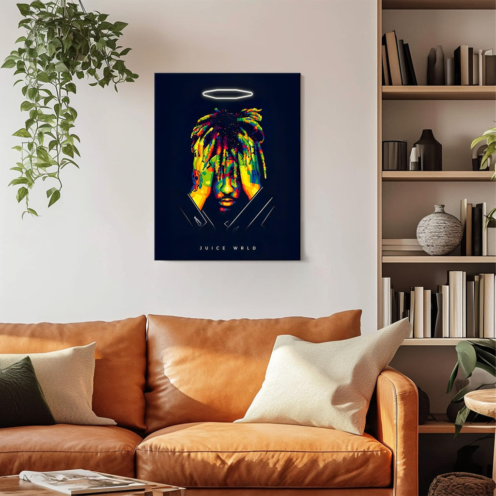 Juice Wrld Canvas Wall Art, Music Album Cover Poster Print, Rapper Singer Poster Framed Art, Aesthetic Canvas Wall Art for Bedroom or Living Room Wall Decor Gift 8x10inch