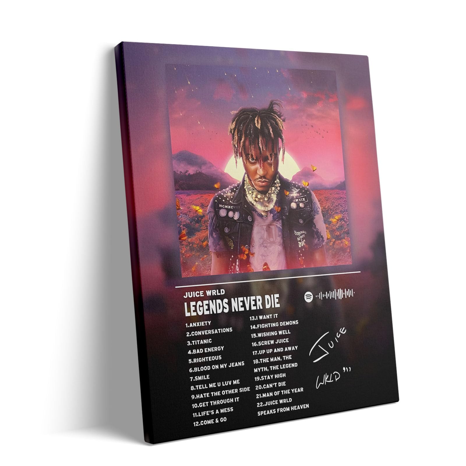 VYPEROCK Juice WRLD Collage Canvas Wall Art Bold Rapper Poster, Graffiti Urban Poster Print Artwork, Music Galaxy Aesthetic Wall Decor for Living Room Bedroom Game Room Bar Studio, Framed 8x10inch