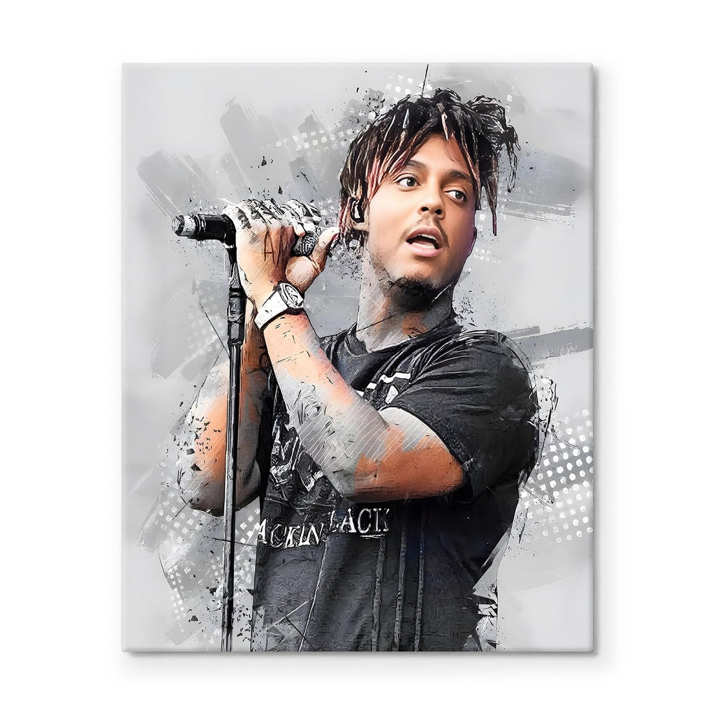 Juice Wrld Canvas Wall Art, Music Album Cover Poster Print, Rapper Singer Poster Framed Art, Aesthetic Canvas Wall Art for Bedroom or Living Room Wall Decor Gift 8x10inch