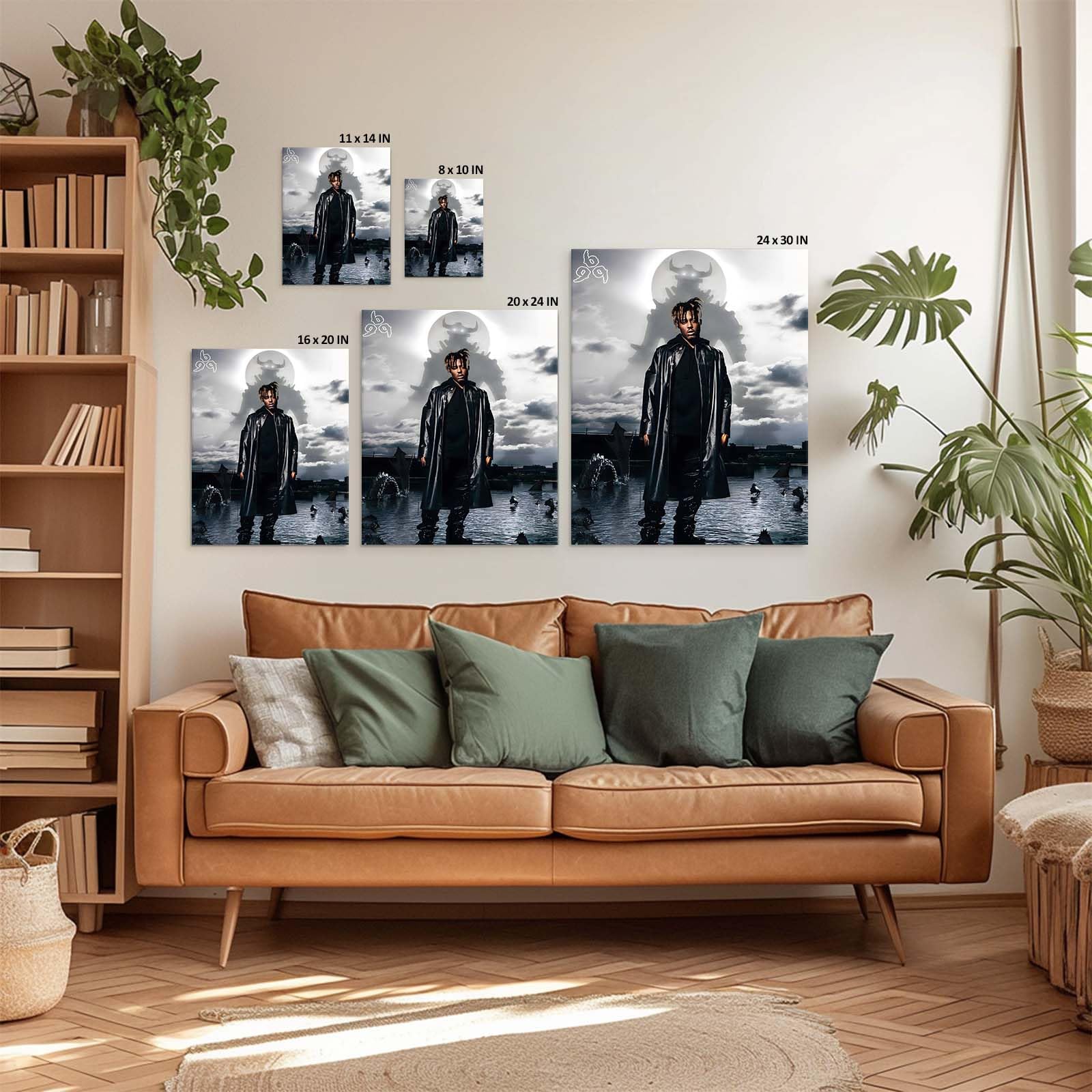 VYPEROCK Juice WRLD Collage Canvas Wall Art Bold Rapper Poster, Graffiti Urban Poster Print Artwork, Music Galaxy Aesthetic Wall Decor for Living Room Bedroom Game Room Bar Studio, Framed 8x10inch