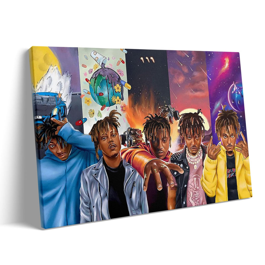 Juice Wrld Canvas Wall Art, Music Album Cover Poster Print, Rapper Singer Poster Framed Art, Aesthetic Canvas Wall Art for Bedroom or Living Room Wall Decor Gift 8x10inch