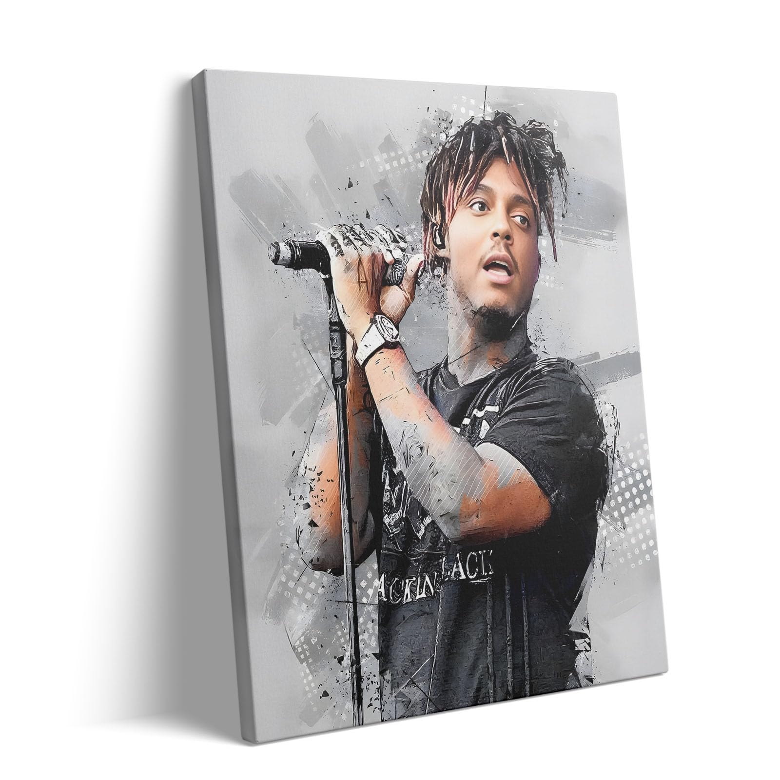 VYPEROCK Juice WRLD Collage Canvas Wall Art Bold Rapper Poster, Graffiti Urban Poster Print Artwork, Music Galaxy Aesthetic Wall Decor for Living Room Bedroom Game Room Bar Studio, Framed 8x10inch