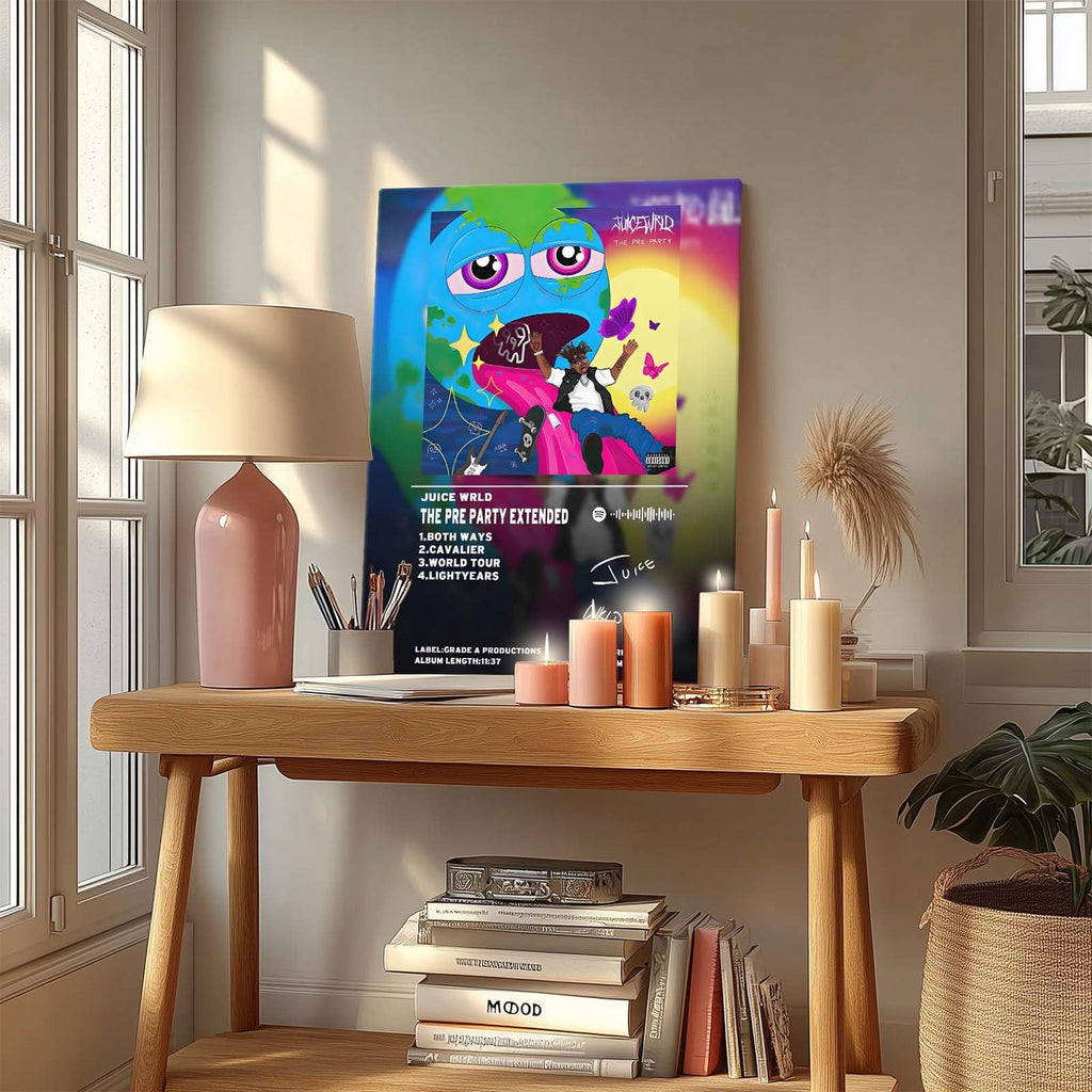 Juice Wrld Canvas Wall Art, Music Album Cover Poster Print, Rapper Singer Poster Framed Art, Aesthetic Canvas Wall Art for Bedroom or Living Room Wall Decor Gift 8x10inch