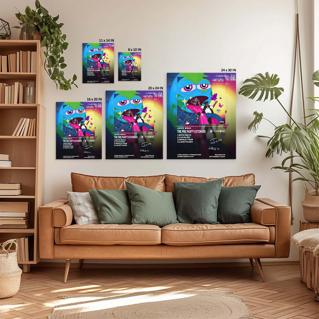 Juice Wrld Canvas Wall Art, Music Album Cover Poster Print, Rapper Singer Poster Framed Art, Aesthetic Canvas Wall Art for Bedroom or Living Room Wall Decor Gift 8x10inch