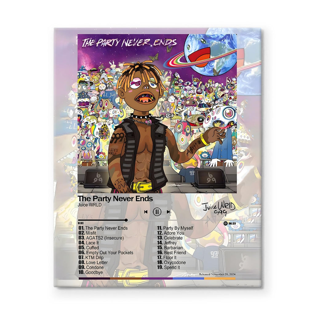 Juice Wrld Canvas Wall Art, Music Album Cover Poster Print, Rapper Singer Poster Framed Art, Aesthetic Canvas Wall Art for Bedroom or Living Room Wall Decor Gift 8x10inch
