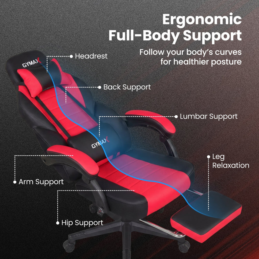 Ergonomic Video Game Chair with Headrest and Reclining Backrest