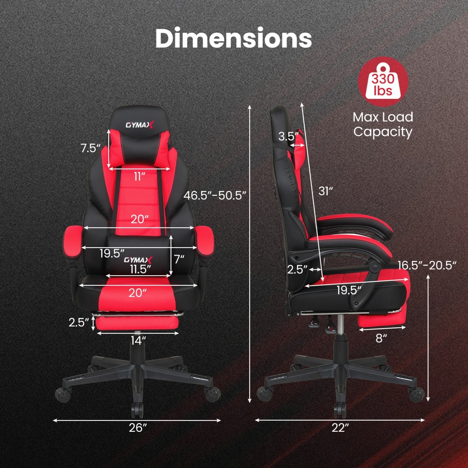 Ergonomic Video Game Chair with Headrest and Reclining Backrest