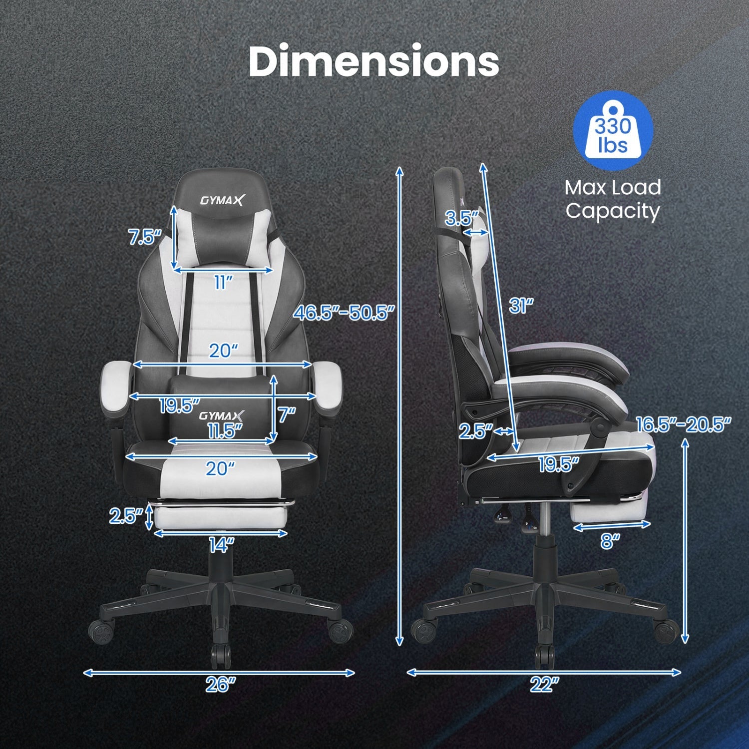 Ergonomic Video Game Chair with Headrest and Reclining Backrest
