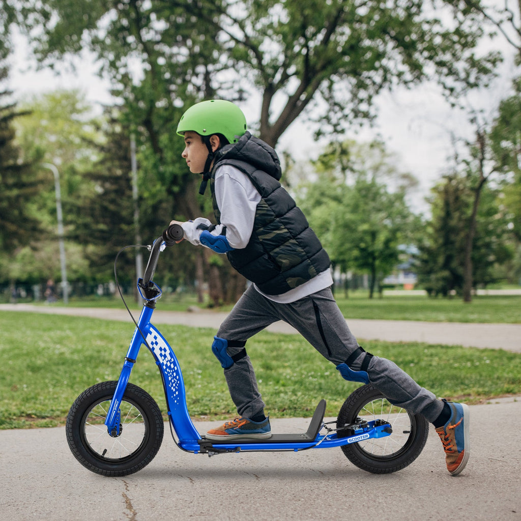 Kids Scooter Youth Kick Scooter with Adjustable Height Handlebar 12-Inch Inflatable Wheels