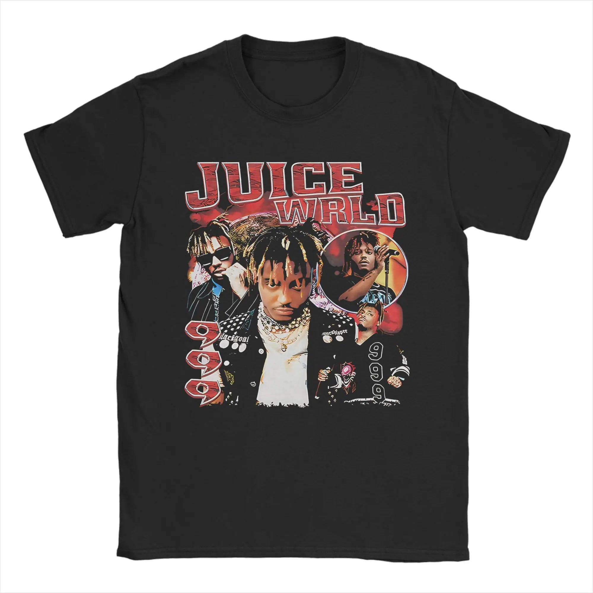 Juice Wrld Art  T-Shirt Men Cotton Tops Vintage Round Neck Short Sleeve