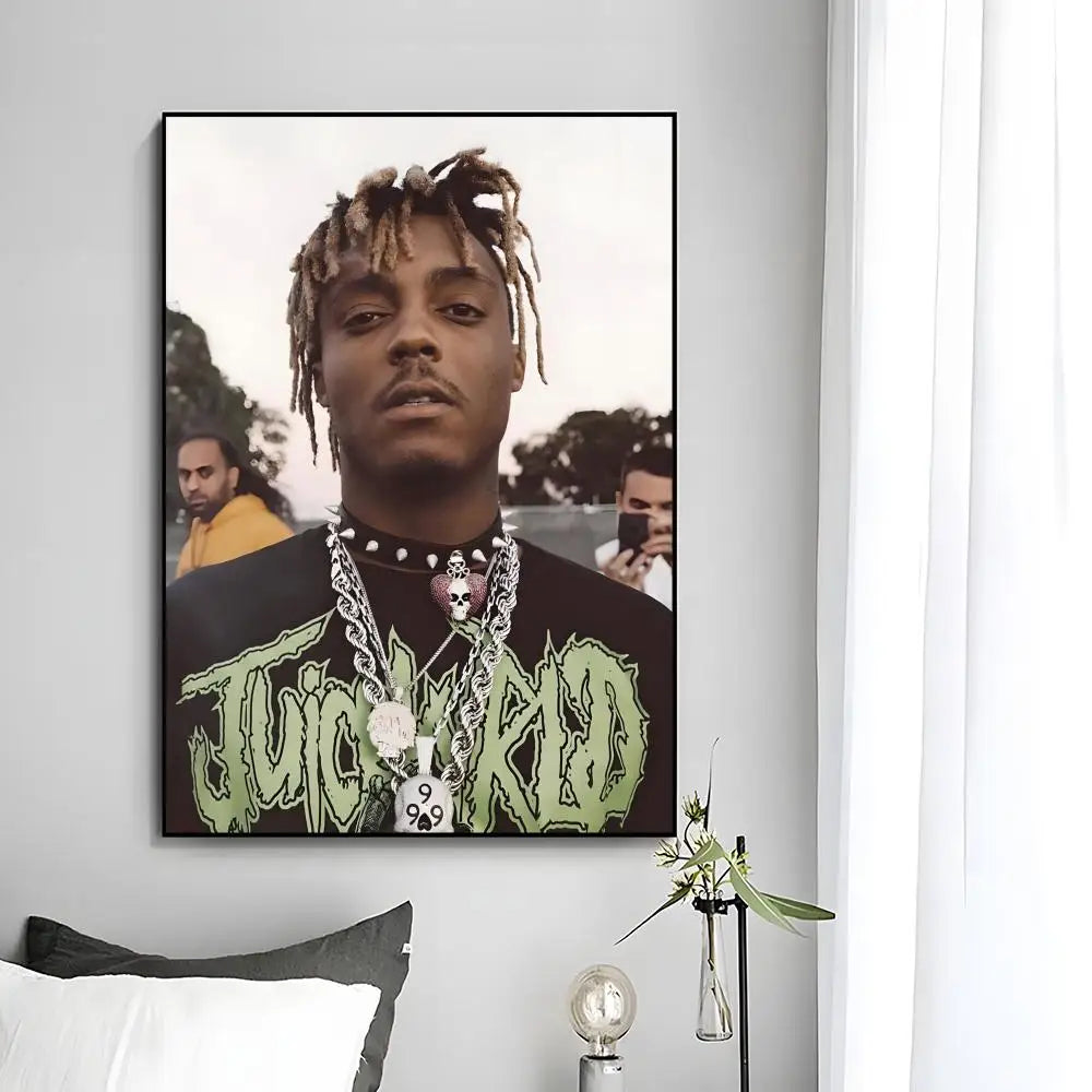 Juice WRLD Singer Rapper Poster HD art sticky wall waterproof home bedroom bar aesthetic decoration
