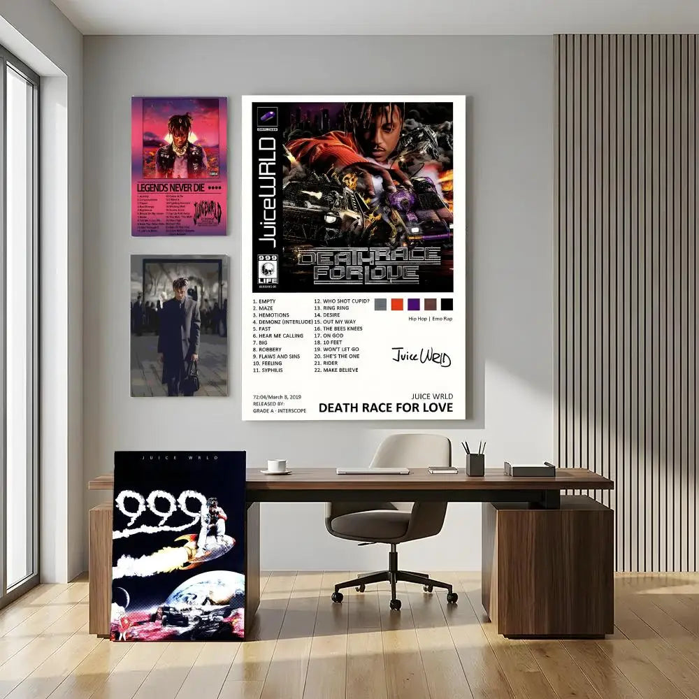 Rapper Music Album J-Juice Wrld Poster Premium HD Self-Adhesive Wall Decor – Peel & Stick, Residue-Free
