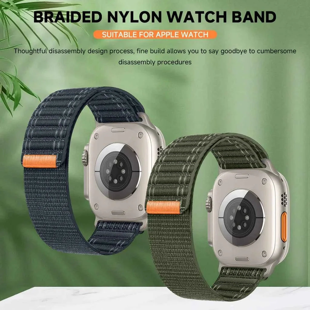 Nylon Loop Wave Strap for Apple Watch – Ultra 3/2 49mm, Series 11/10/9/8/7/6/SE 46/45/44/42/41/40mm