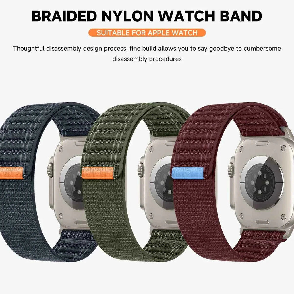 Nylon Loop Wave Strap for Apple Watch – Ultra 3/2 49mm, Series 11/10/9/8/7/6/SE 46/45/44/42/41/40mm