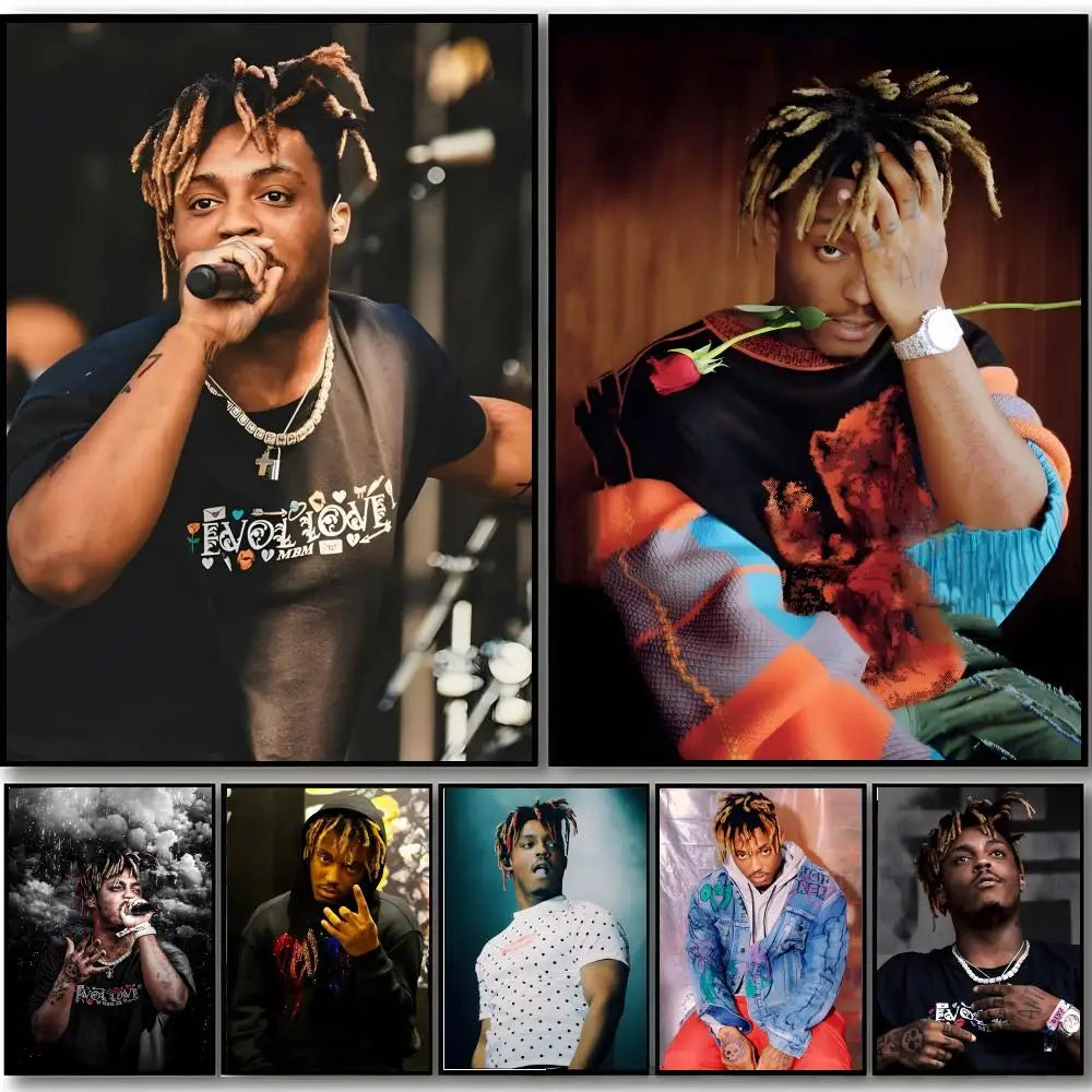 Juice WRLD Singer Rapper Poster HD art sticky wall waterproof home bedroom bar aesthetic decoration