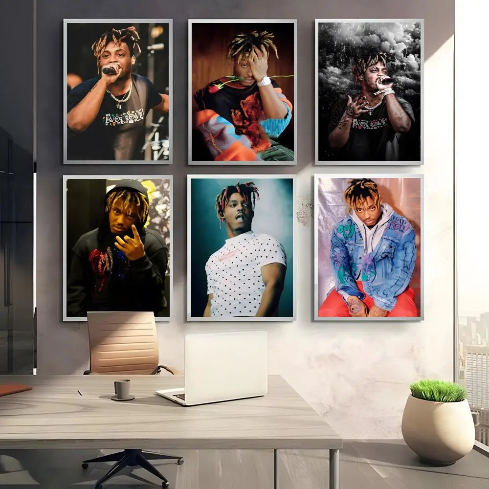 Juice WRLD Singer Rapper Poster HD art sticky wall waterproof home bedroom bar aesthetic decoration