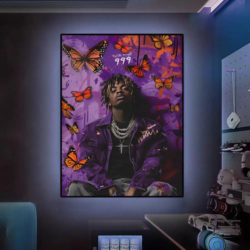 Singer Music Album J-Juice WRLD Poster Versatile HD Waterproof Wall Art Self-Adhesive Decor For Any Space Ideal Gift