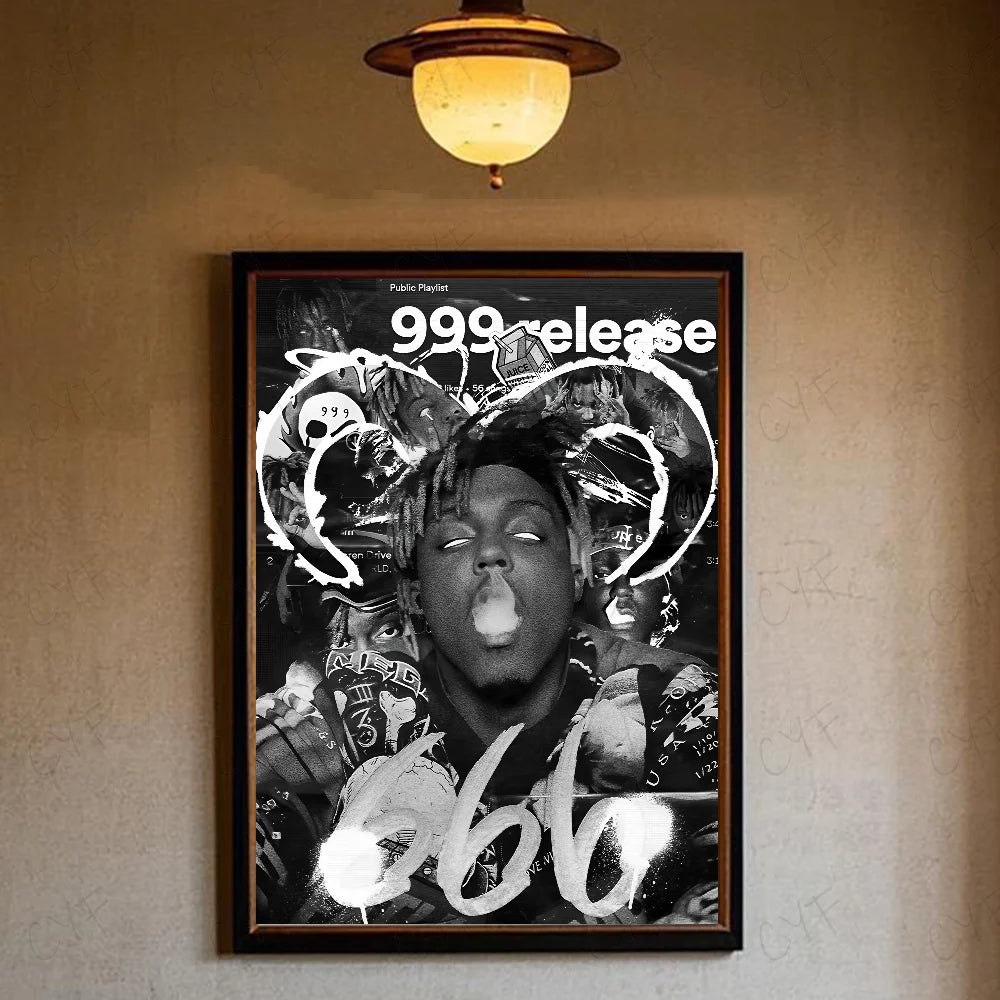 1PC Hip Hop Rapper J-Juice W-Wrld Music Poster Waterproof Wall Art Movie Posters For Bar Living Bedroom Retro Room Decor Gift