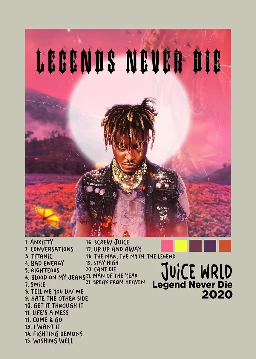 Pop Rap J_Juice W_WRLD Album Music Poster HD Canvas Painting Wall Art Prints for Living Room Bedroom Office Home Decoration Gift