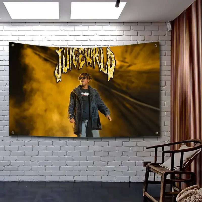 VIKAMA Juice WRLD Rapper Tapestry Musician Wall Hanging Custom Fan Merch Aesthetic Bedroom Decor Art Flag Cloth Banner