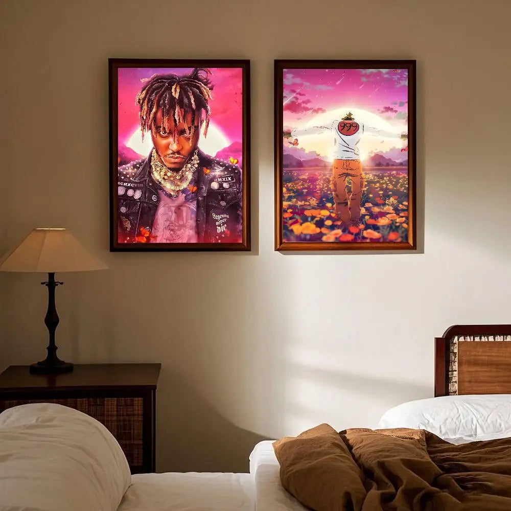 J-Juice WRLD Rap Singer Music Album Poster Dorm Living Room Wall Decoration Painting Stickers Gift Home Decor Modern Style