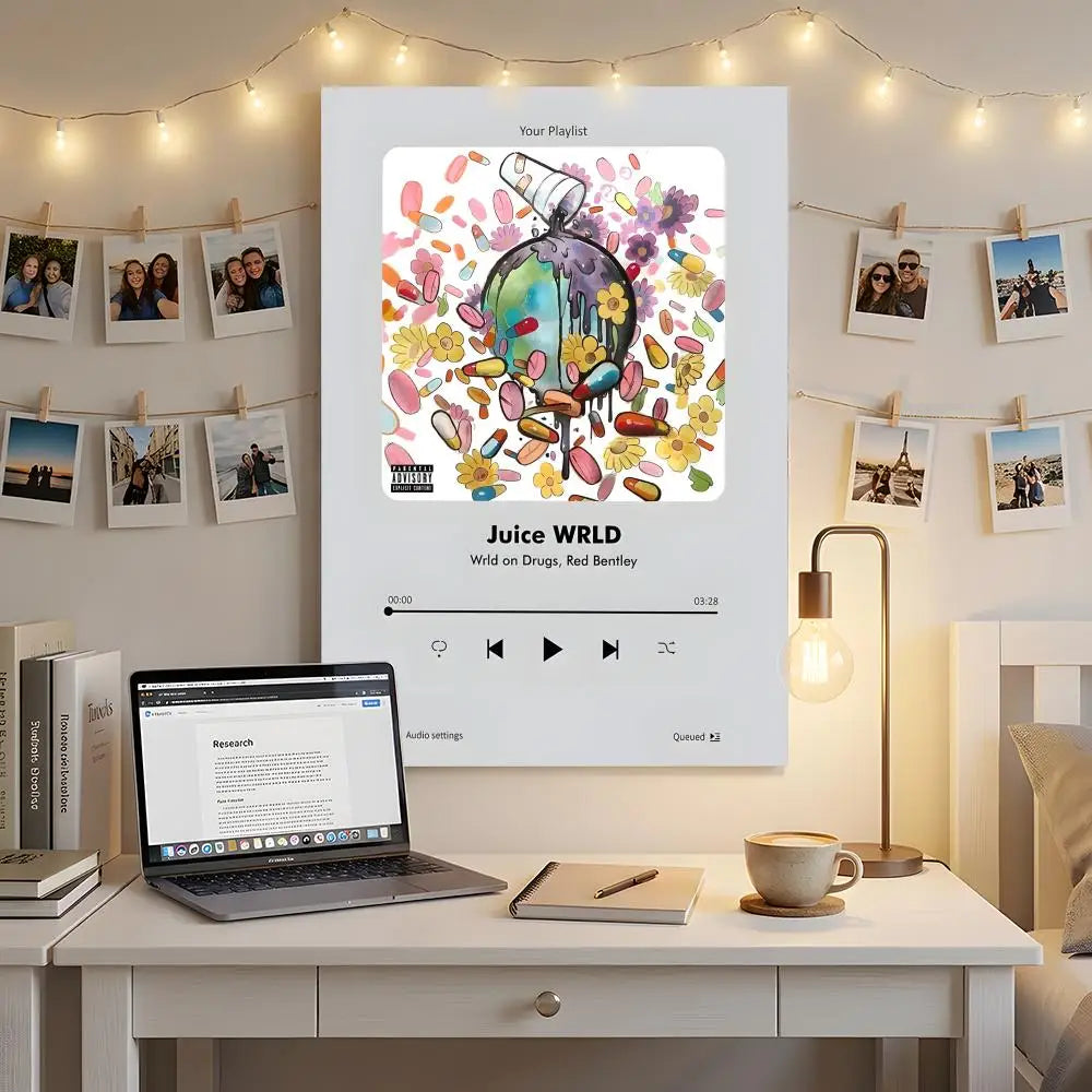 Rapper Music Album J-Juice Wrld Poster Premium HD Self-Adhesive Wall Decor – Peel & Stick, Residue-Free