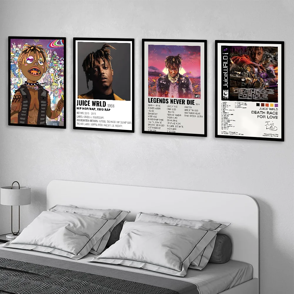 1PC Hip Hop Rapper J-Juice W-Wrld Music Poster Waterproof Wall Art Movie Posters For Bar Living Bedroom Retro Room Decor Gift