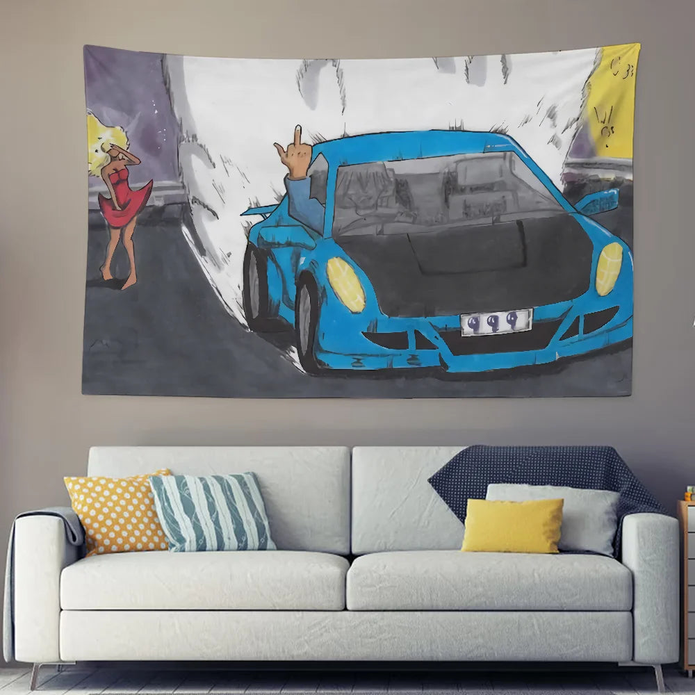 Rapper J-Juice Funny W-Wrld Cool Tapestry Background Hanging Cloth Bedroom Tapestry Room Decor Aesthetic Tapestry Wall Hanging
