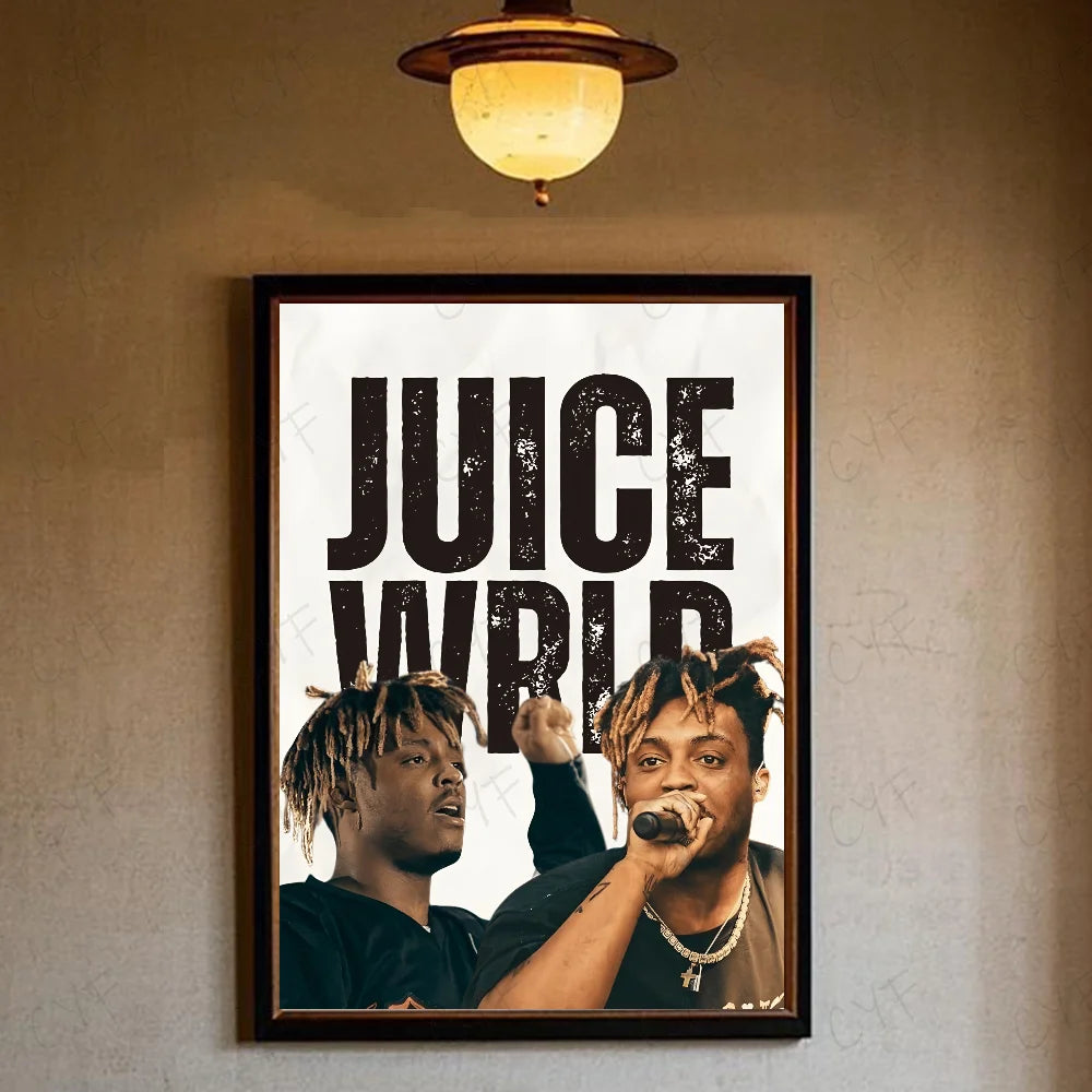 1PC Hip Hop Rapper J-Juice W-Wrld Music Poster Waterproof Wall Art Movie Posters For Bar Living Bedroom Retro Room Decor Gift