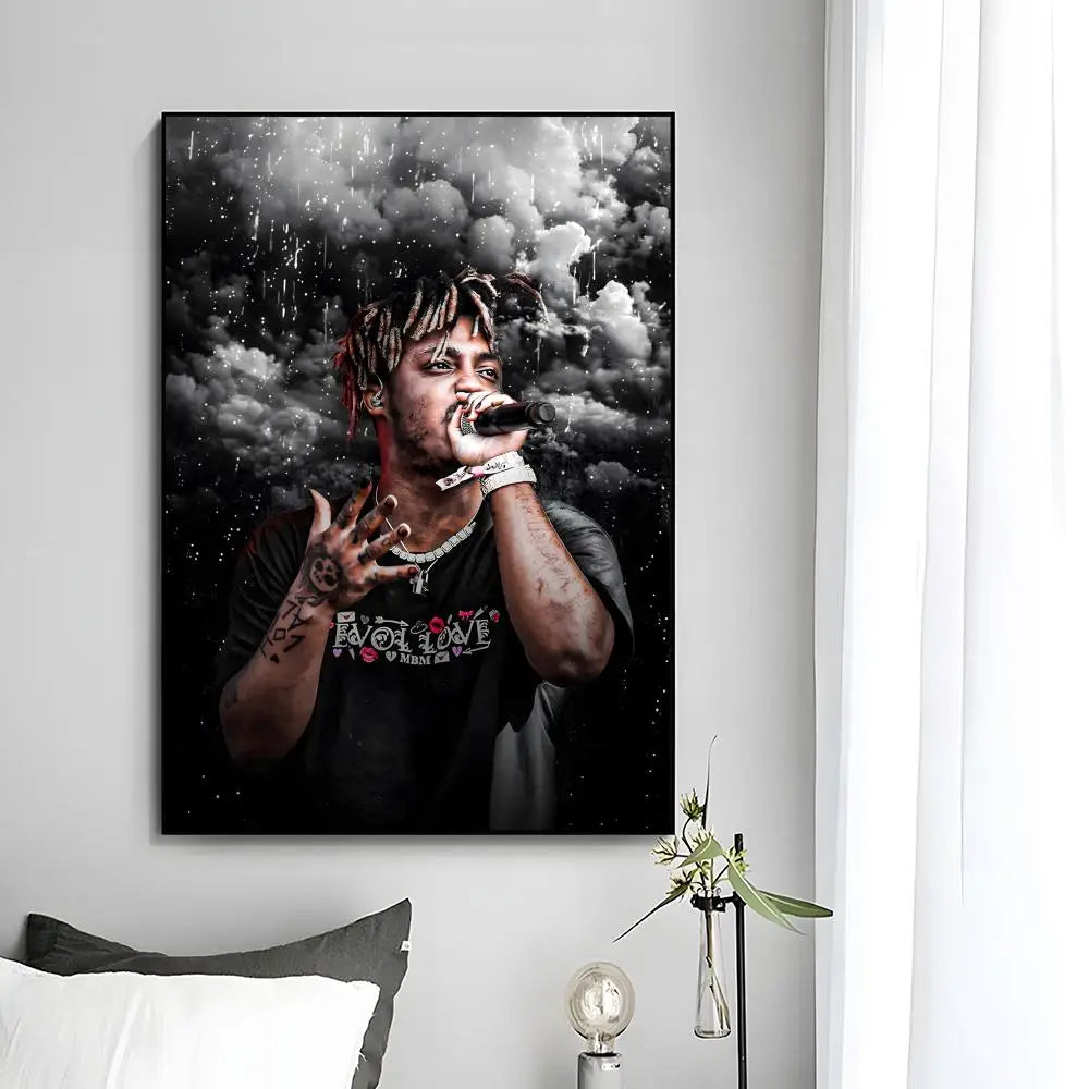 Juice WRLD Singer Rapper Poster HD art sticky wall waterproof home bedroom bar aesthetic decoration