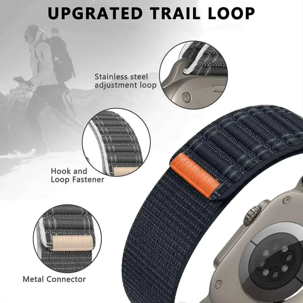 Nylon Loop Wave Strap for Apple Watch – Ultra 3/2 49mm, Series 11/10/9/8/7/6/SE 46/45/44/42/41/40mm