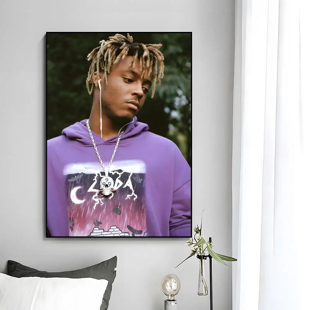 Juice WRLD Singer Rapper Poster HD art sticky wall waterproof home bedroom bar aesthetic decoration
