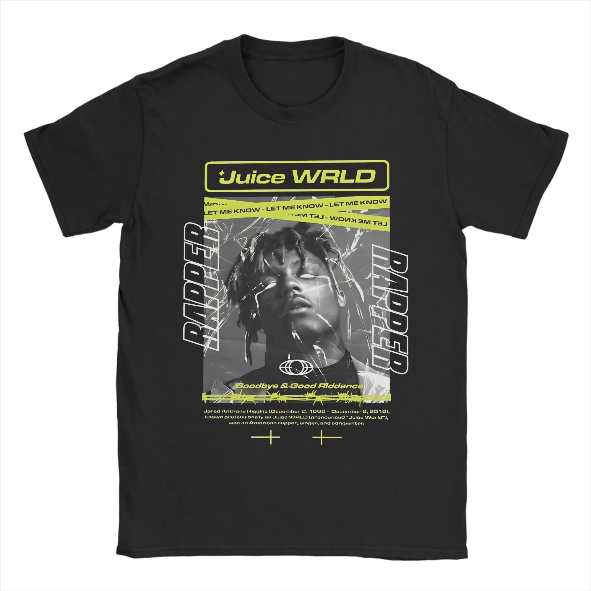 Juice Wrld Art  T-Shirt Men Cotton Tops Vintage Round Neck Short Sleeve