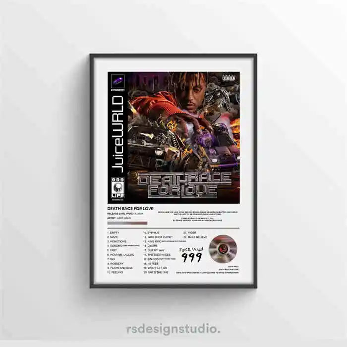 WRLD Juice Poster Pop Hip Hop Rap Singer Music Album Asthma Bar Cover Photo HD Art Canvas