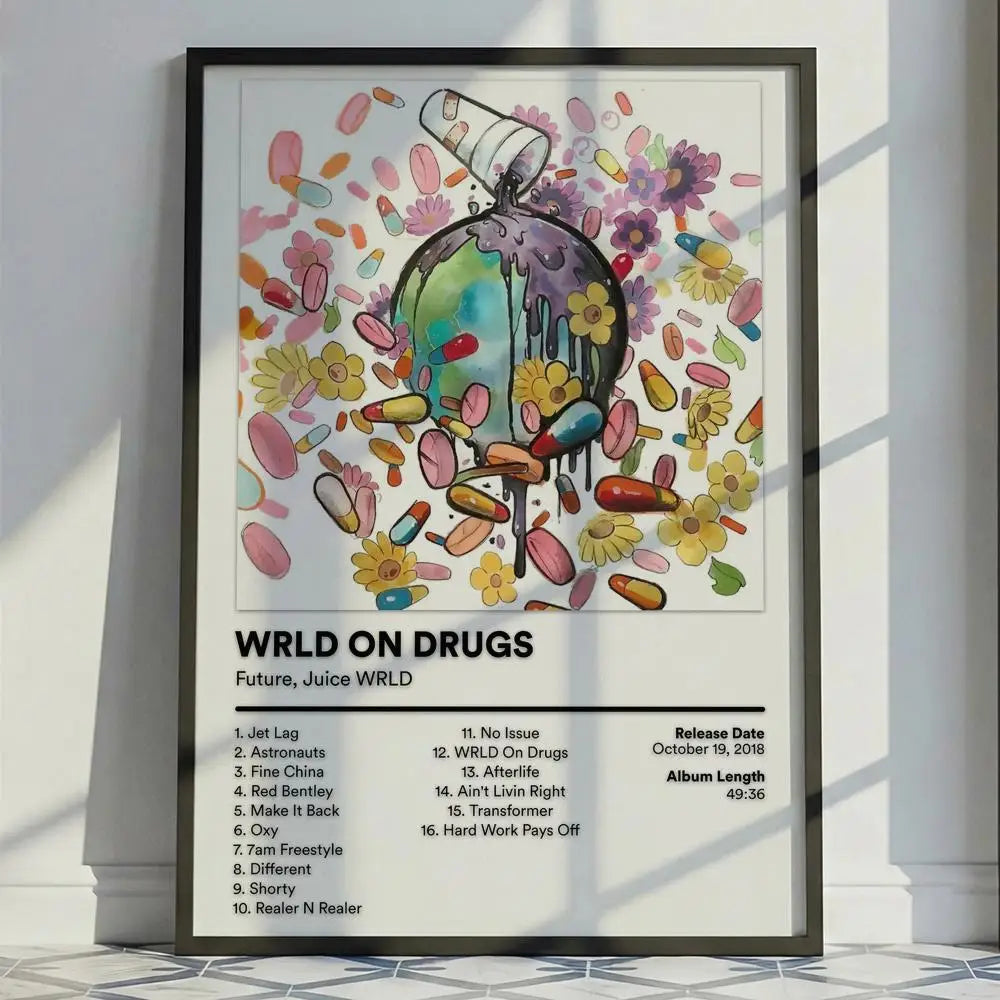 Legend Emo Rap Icon J-Juice WRLD Poster Versatile HD Waterproof Wall Art Self-Adhesive Decor for Any Space Ideal Gift