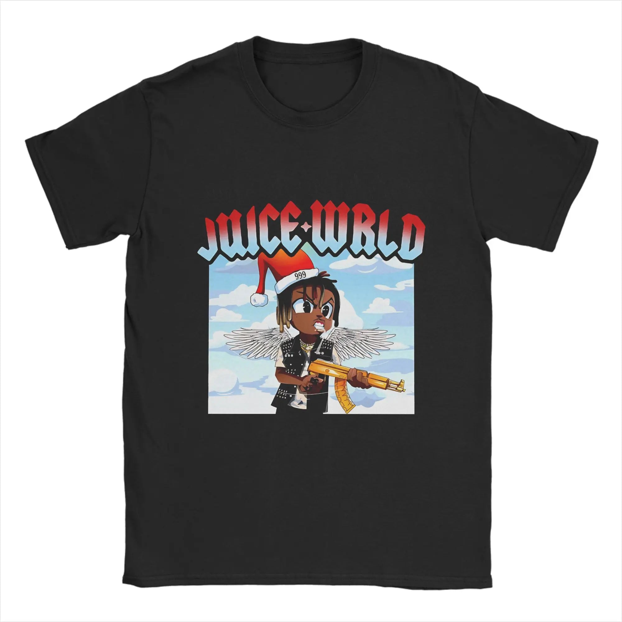Juice Wrld Art  T-Shirt Men Cotton Tops Vintage Round Neck Short Sleeve