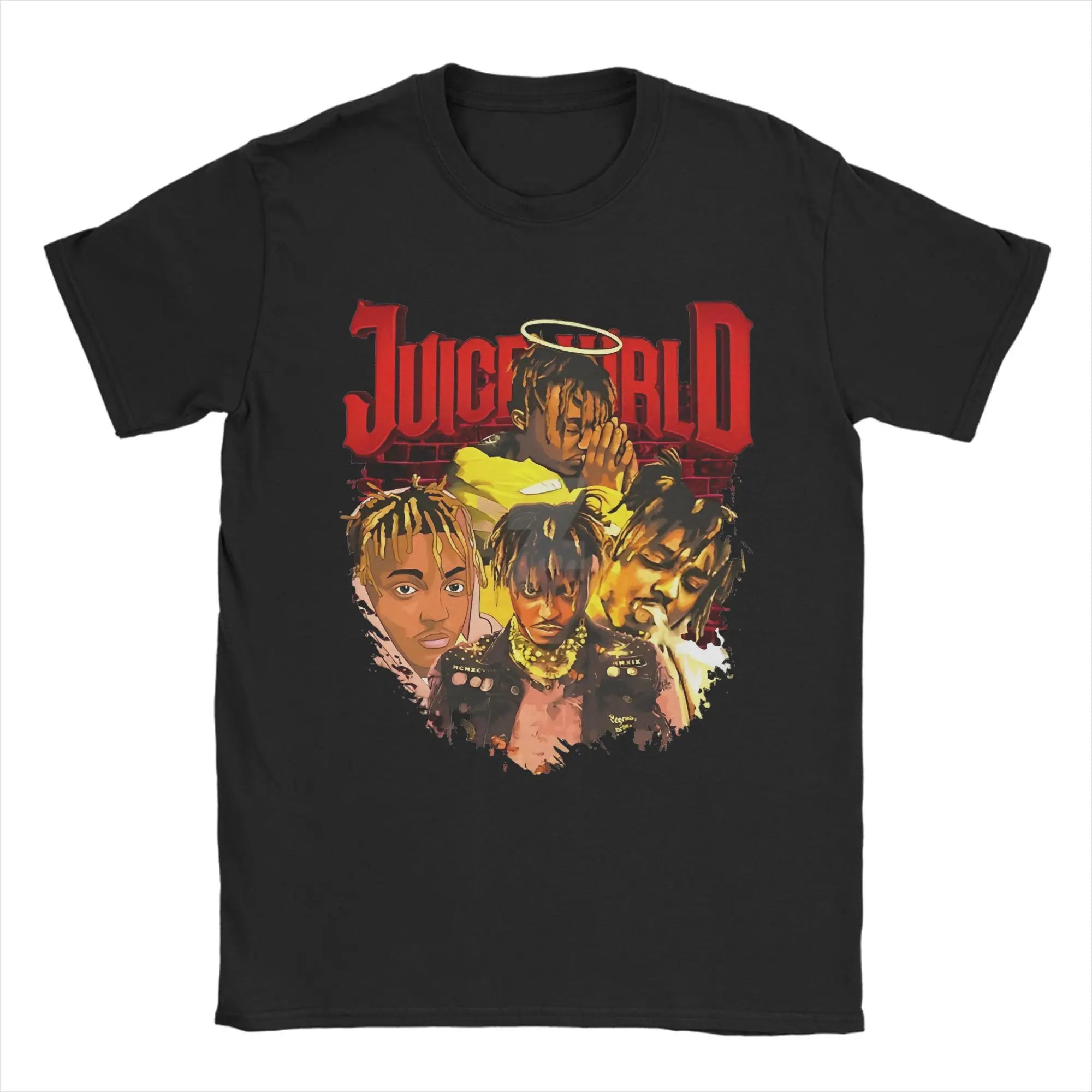 Juice Wrld Art  T-Shirt Men Cotton Tops Vintage Round Neck Short Sleeve
