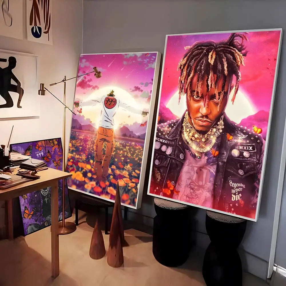 J-Juice WRLD Rap Singer Music Album Poster Dorm Living Room Wall Decoration Painting Stickers Gift Home Decor Modern Style