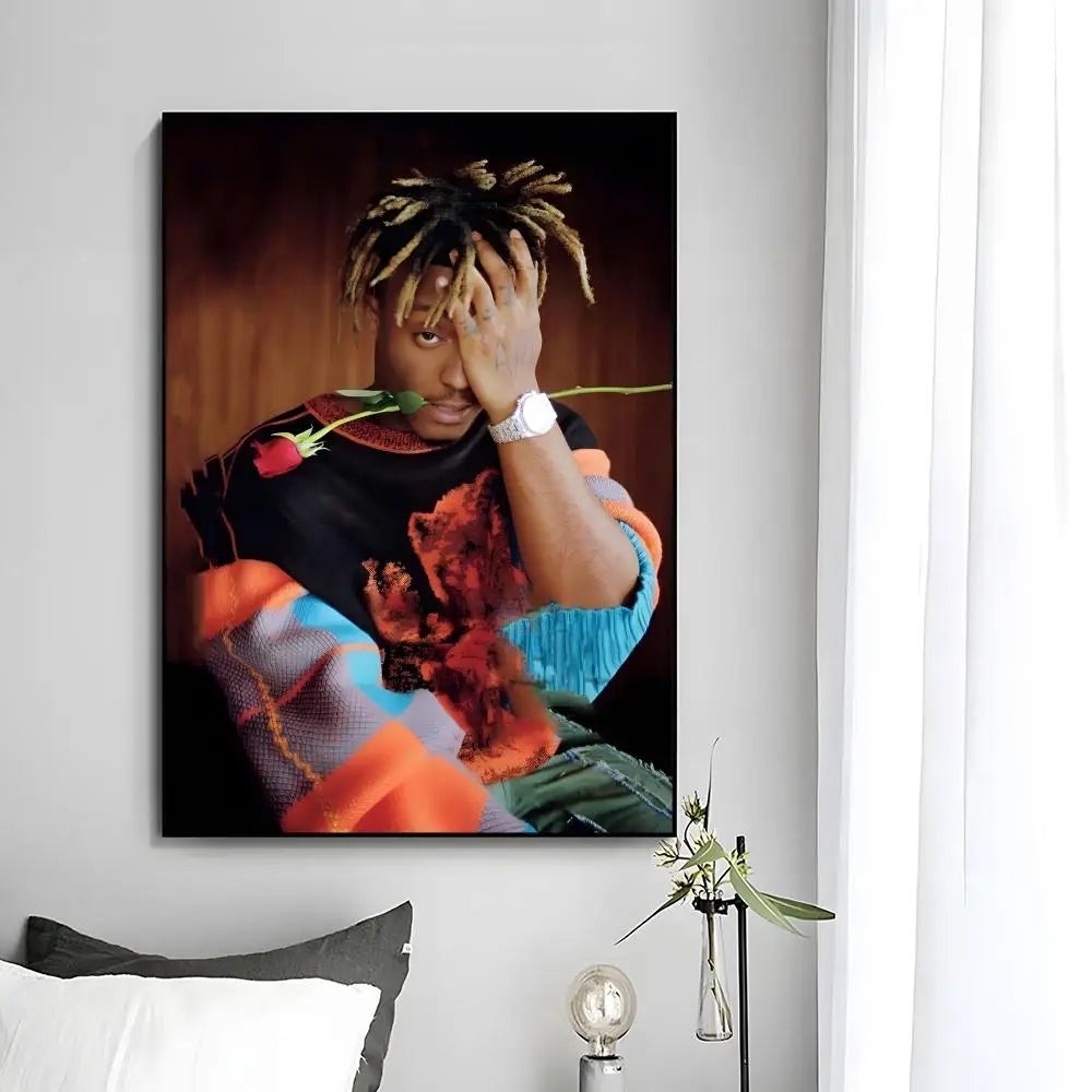 Juice WRLD Singer Rapper Poster HD art sticky wall waterproof home bedroom bar aesthetic decoration