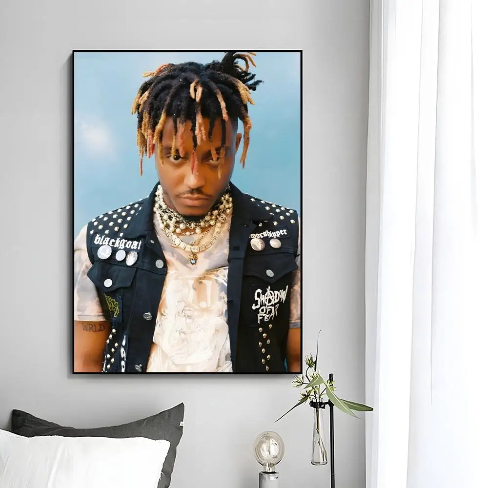 Juice WRLD Singer Rapper Poster HD art sticky wall waterproof home bedroom bar aesthetic decoration